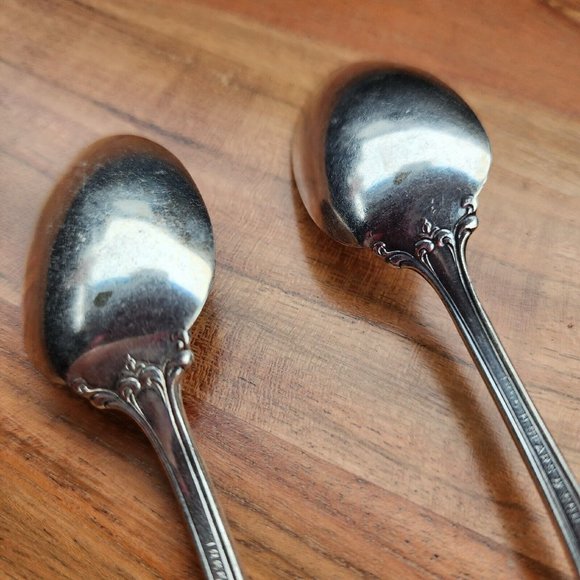 1865 H Sears And Son Silverplate Como Teaspoon 6" set of 2 antique flatware - Picture 7 of 10